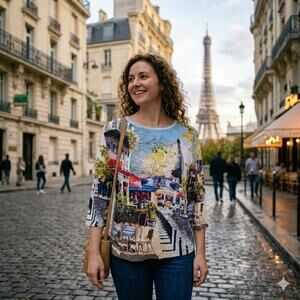 Paris Cafe Scene Top Eiffel Tower French Parisian Girl Travelcore Med